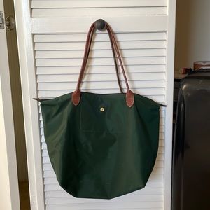 [read - flawed!] Le Pliage large Shopping tote - dark green